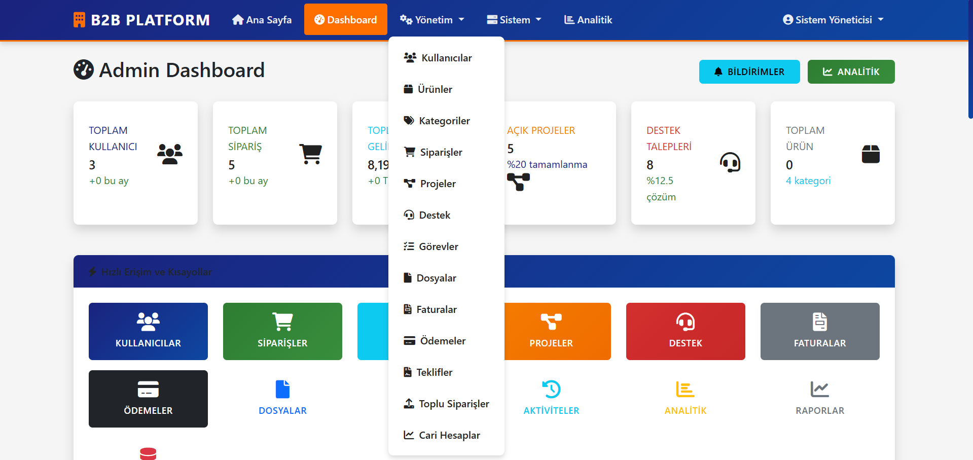 Gelişmiş B2B Yazılımı - Ekran Görüntüsü 3